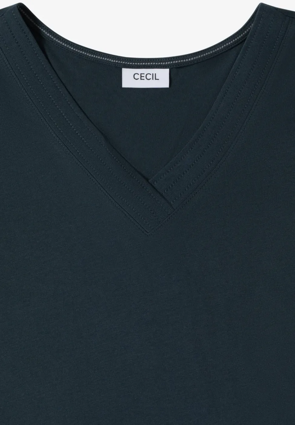 T-shirt uni à col V et manches courtes