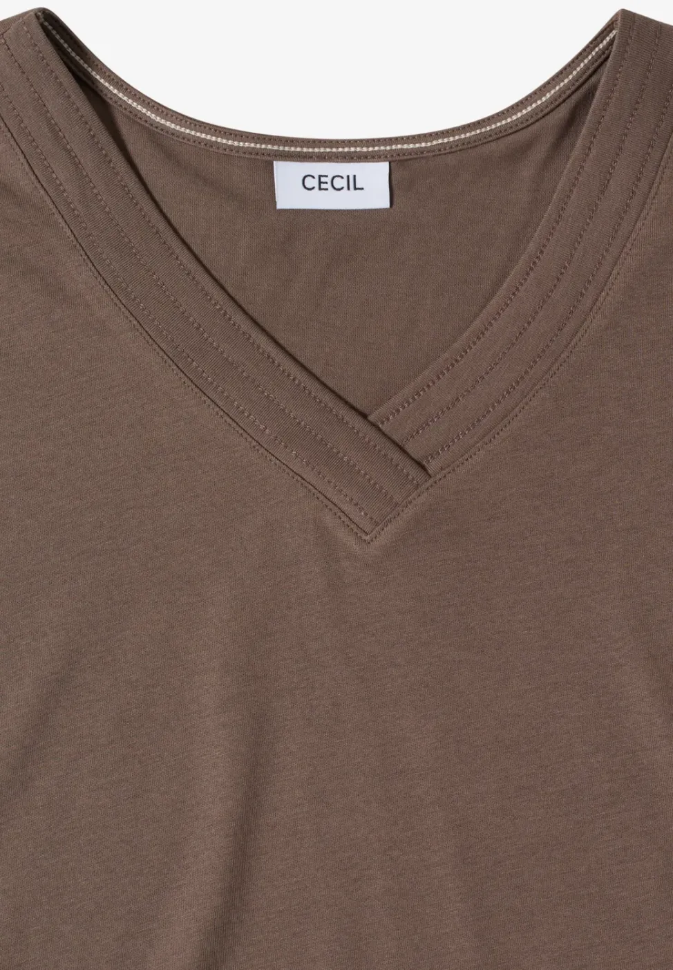 T-shirt uni à col V et manches courtes