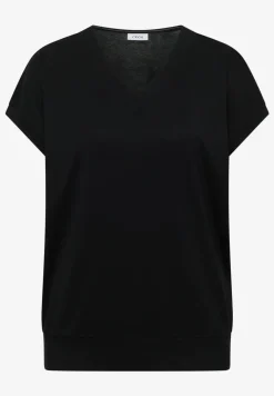 T-shirt uni à col V et manches courtes