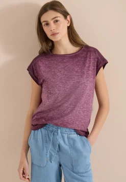 T-shirt avec boatneck au look garment-dye