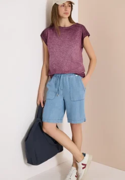T-shirt avec boatneck au look garment-dye
