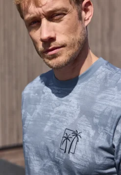 T-shirt avec impression all-over et broderies