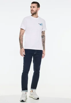 T-shirt avec imprimé sur la poitrine