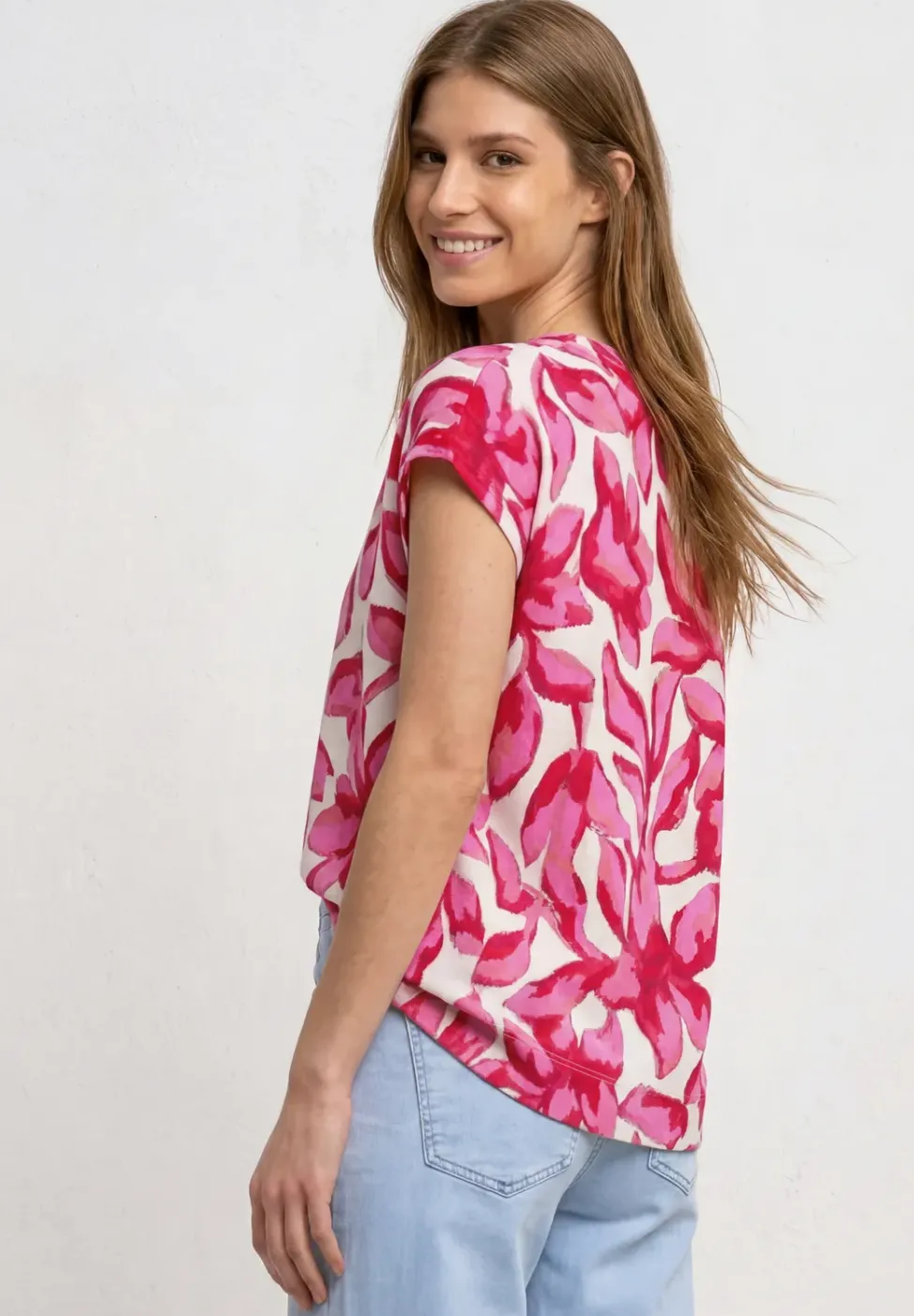 T-shirt à boutons et imprimé