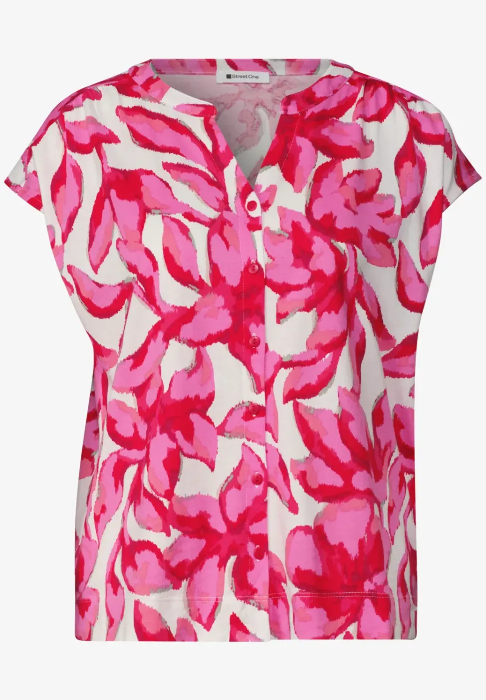T-shirt à boutons et imprimé