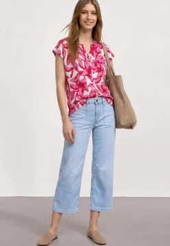T-shirt à boutons et imprimé