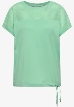 T-shirt col bateau avec empiècement en mesh