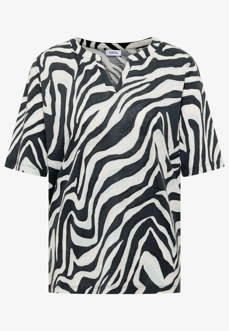 T-shirt à col fendu avec imprimé