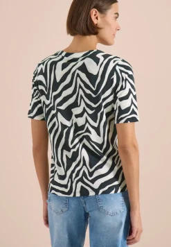 T-shirt à col fendu avec imprimé