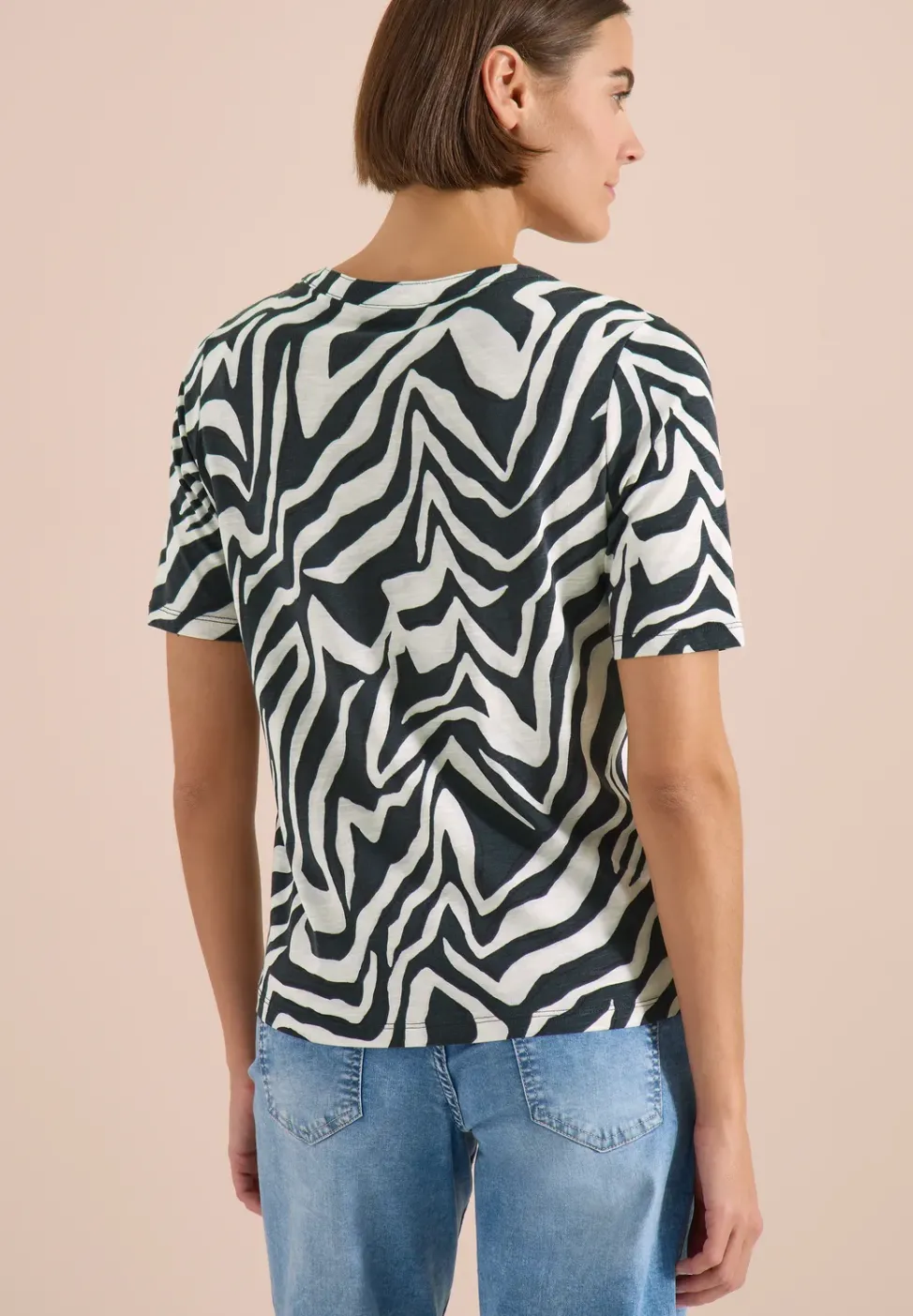 T-shirt à col fendu avec imprimé