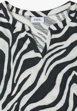 T-shirt à col fendu avec imprimé