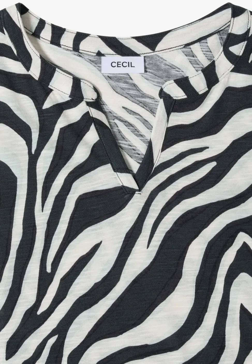 T-shirt à col fendu avec imprimé