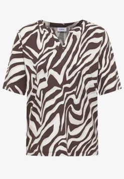 T-shirt à col fendu avec imprimé