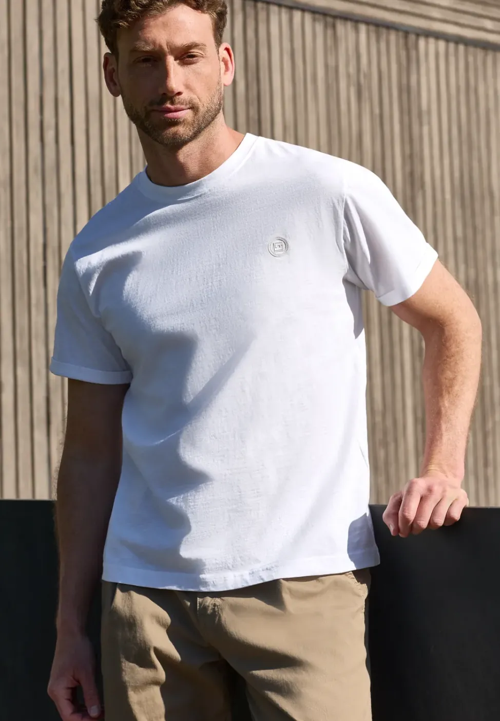 T-shirt à col rond avec détail turn-up