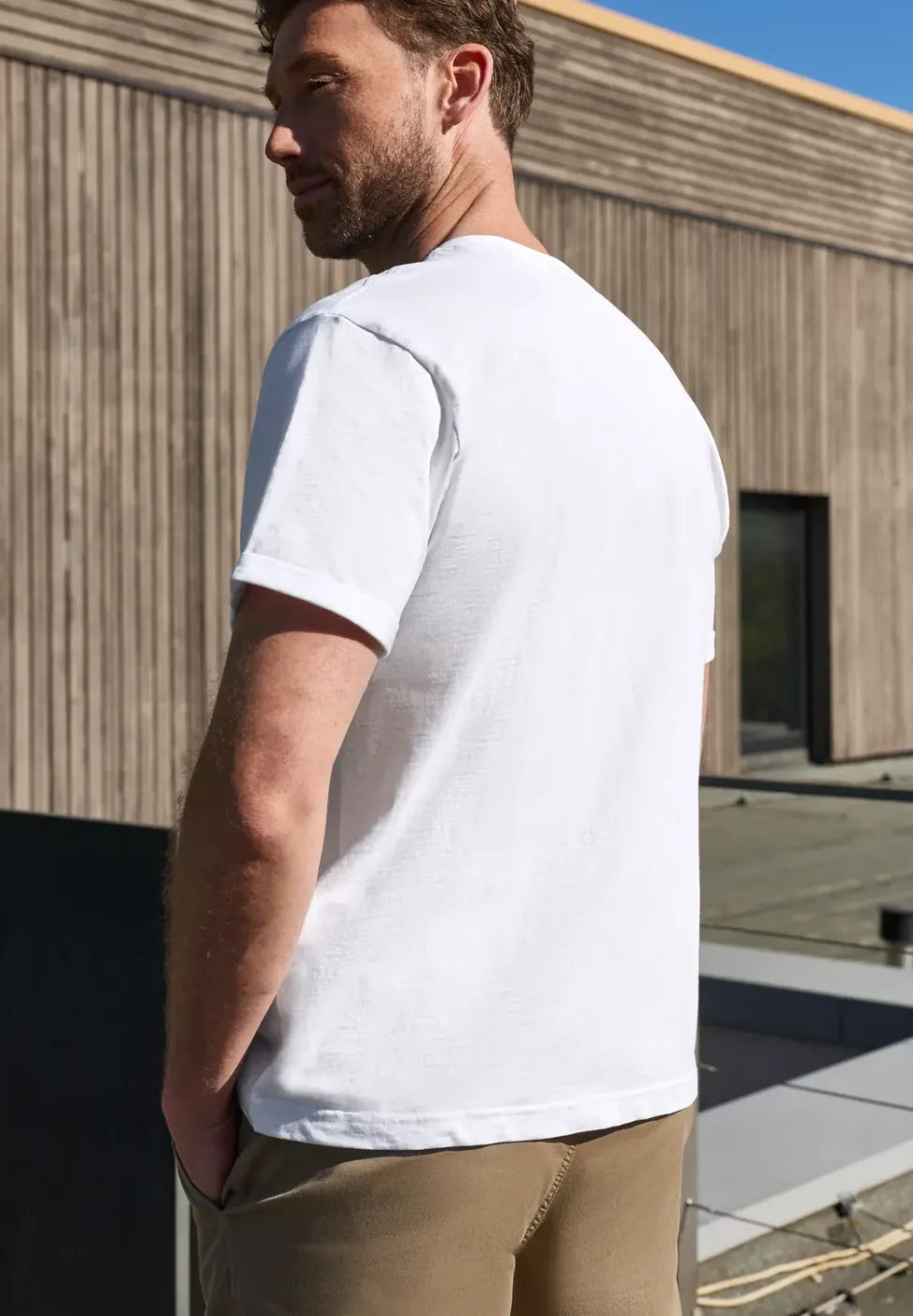 T-shirt à col rond avec détail turn-up
