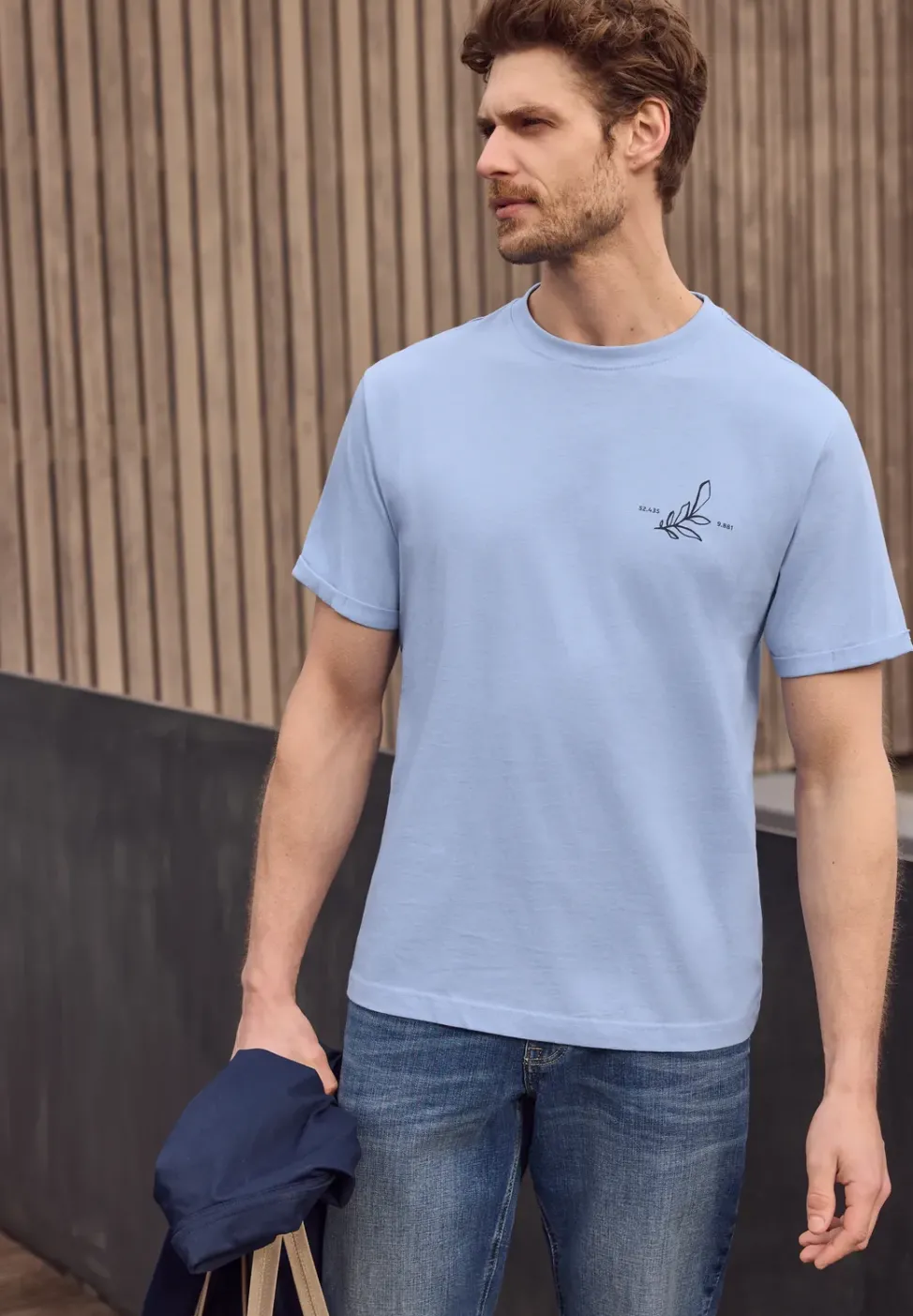 T-shirt à col rond avec impression arrière