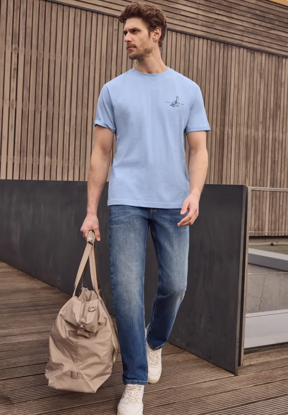 T-shirt à col rond avec impression arrière