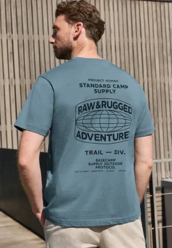 T-shirt à col rond avec impression arrière