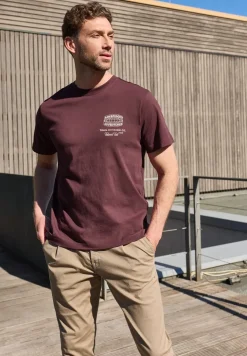 T-shirt à col rond avec impression arrière