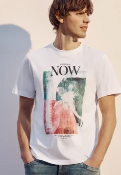 T-shirt à col rond avec photo imprimée