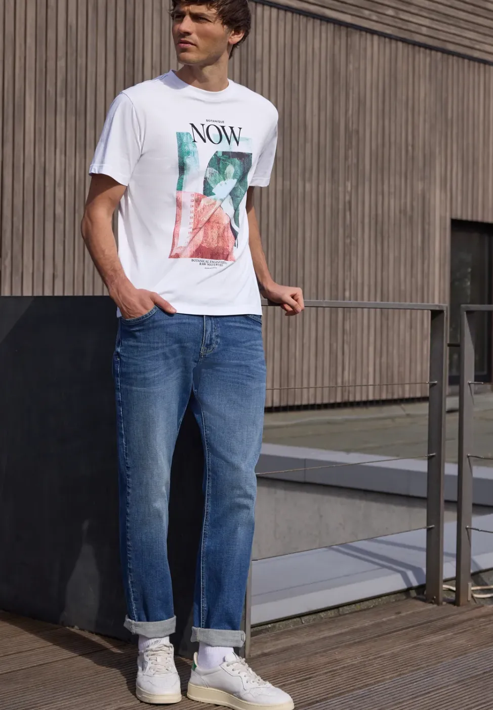 T-shirt à col rond avec photo imprimée