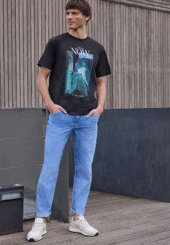 T-shirt à col rond avec photo imprimée