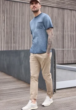 T-shirt à col rond délavé