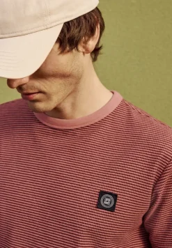 T-shirt à col rond et fines rayures