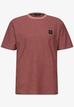 T-shirt à col rond et fines rayures