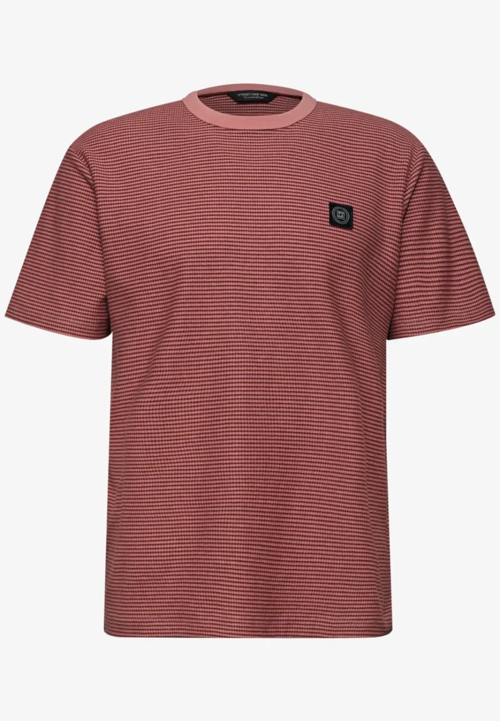 T-shirt à col rond et fines rayures