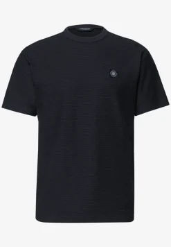 T-shirt à col rond et fines rayures