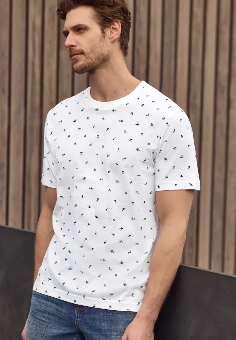 T-shirt à col rond et imprimé allover