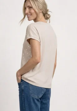 T-shirt à col rond et paillettes