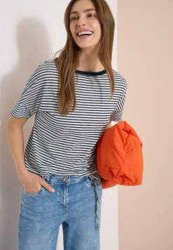 T-shirt à col rond et rayures