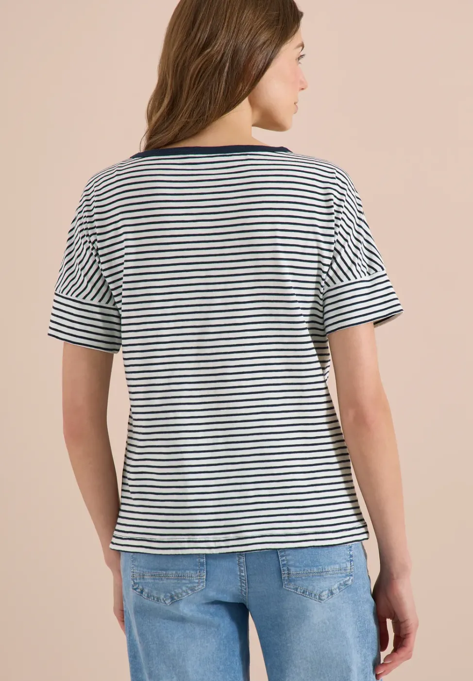 T-shirt à col rond et rayures