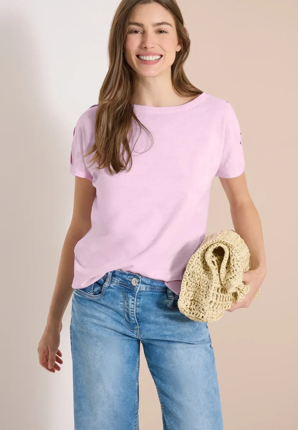 T-shirt en jersey teint en pièce à l’aspect délavé