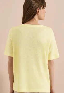T-shirt imprimé à effet lin