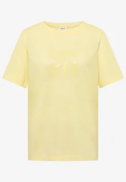 T-shirt imprimé à effet lin