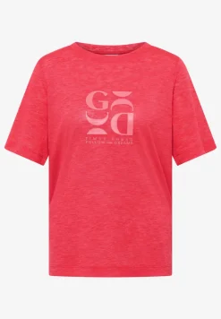 T-shirt imprimé à effet lin