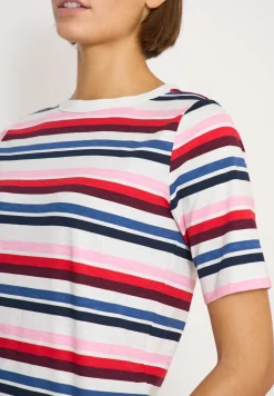 T-shirt à manches courtes avec rayures multicolores