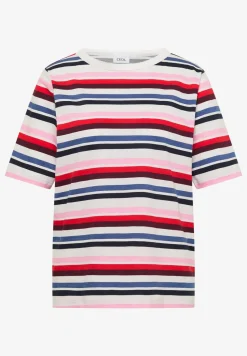 T-shirt à manches courtes avec rayures multicolores