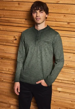 T-shirt à manches longues Henley