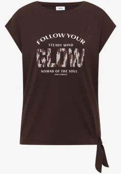 T-shirt épaules tombantes avec détail noué