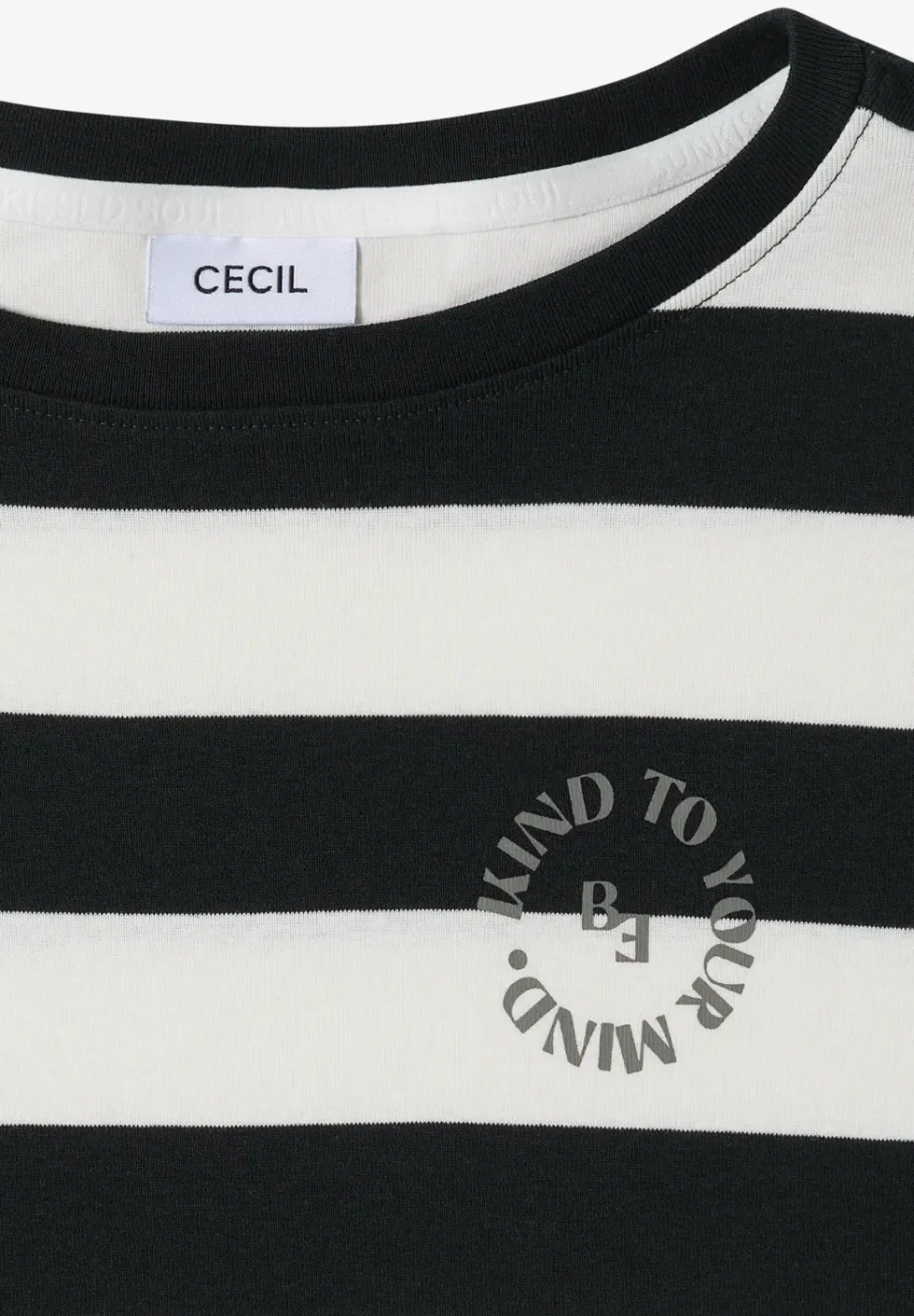 T-shirt rayé avec lettering