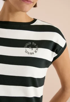 T-shirt rayé avec lettering