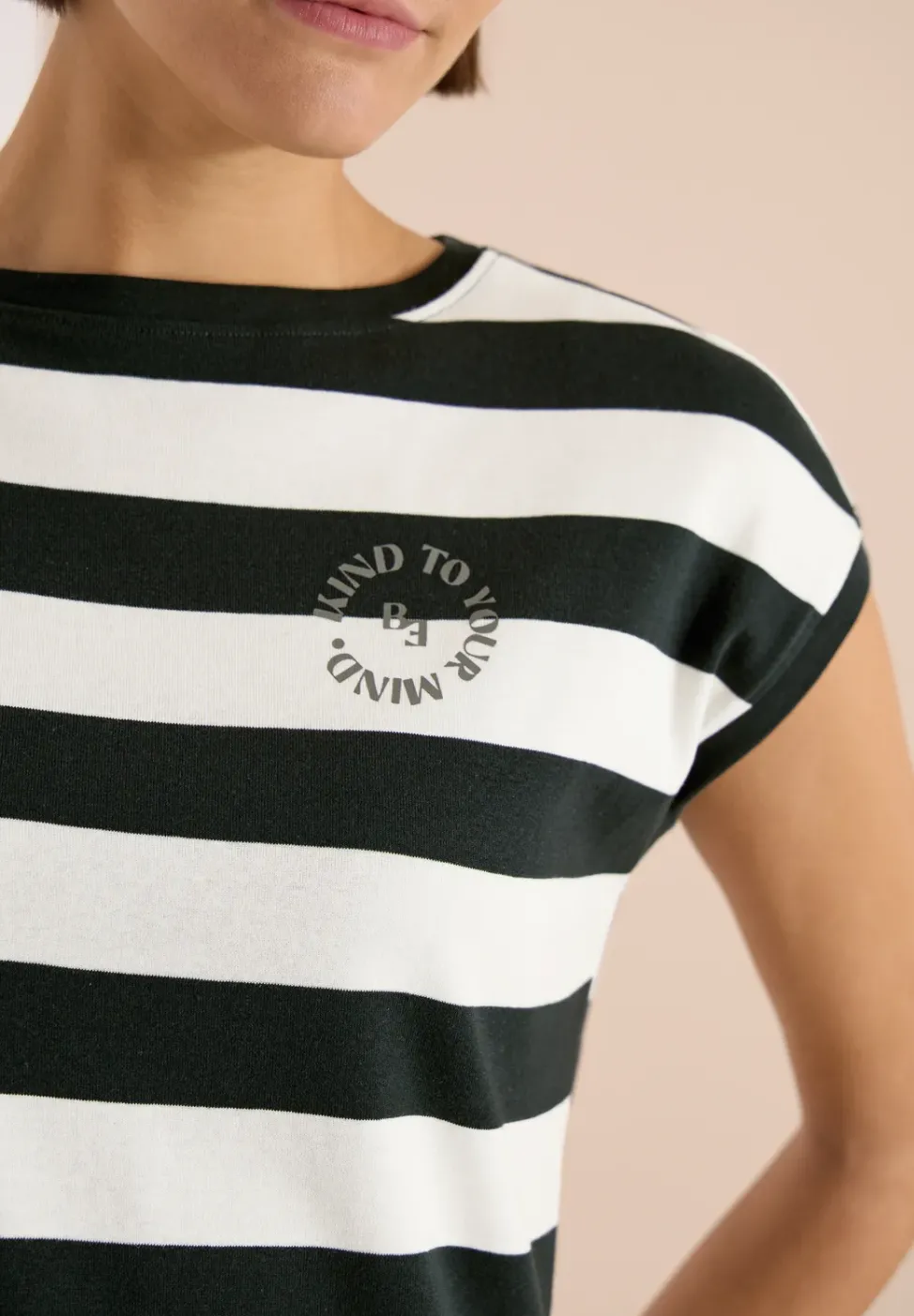 T-shirt rayé avec lettering