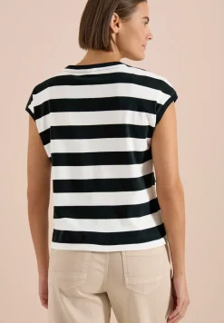 T-shirt rayé avec lettering