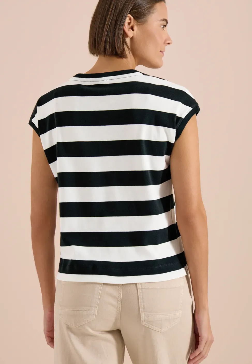 T-shirt rayé avec lettering