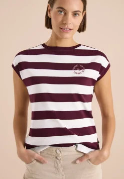 T-shirt rayé avec lettering