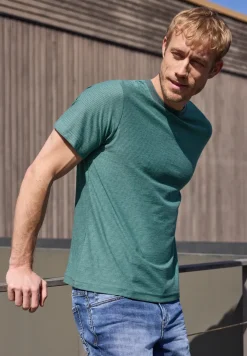 T-shirt à rayures en fil teint